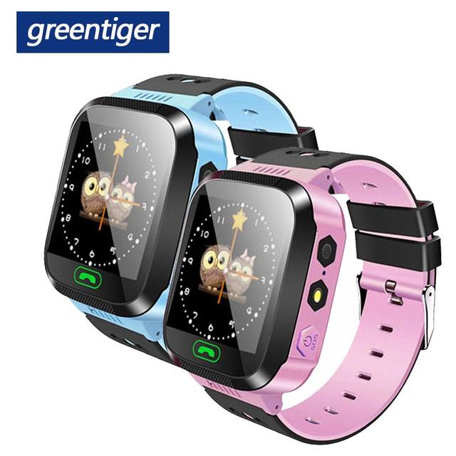 Greentiger Q02 Children Smart Watch Camera Lighting Touch Screen SOS Call  LBS Tracking Location Finder Kids Baby Smart Watch