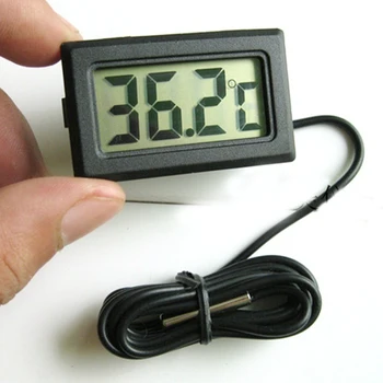 

Hot New Mini Car Kit Electronic Thermometer Autos LCD Display Digital Tiny Thermometer Built-In Probe