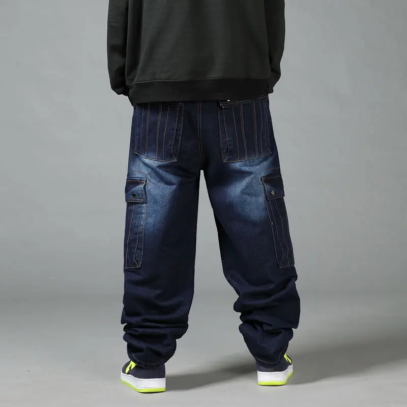 2021 Straight Fashion Tide Jeans Men Denim Pants Loose Leisure Hip Hop Cowboy Blue Trousers Brand Clothing Large Size 44