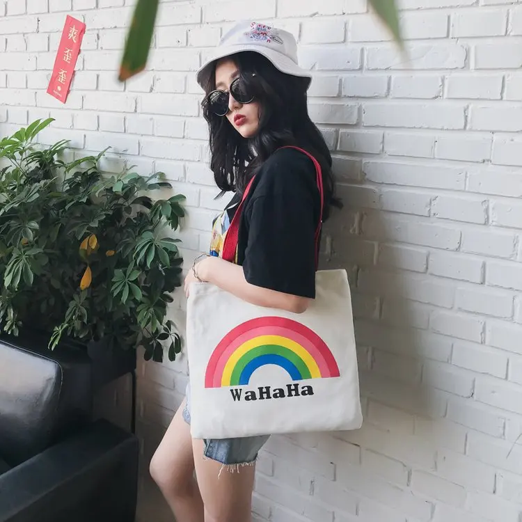 Японский Корейский Harajuku ulzzang Студенческая Холщовая Сумка на плечо ins простая