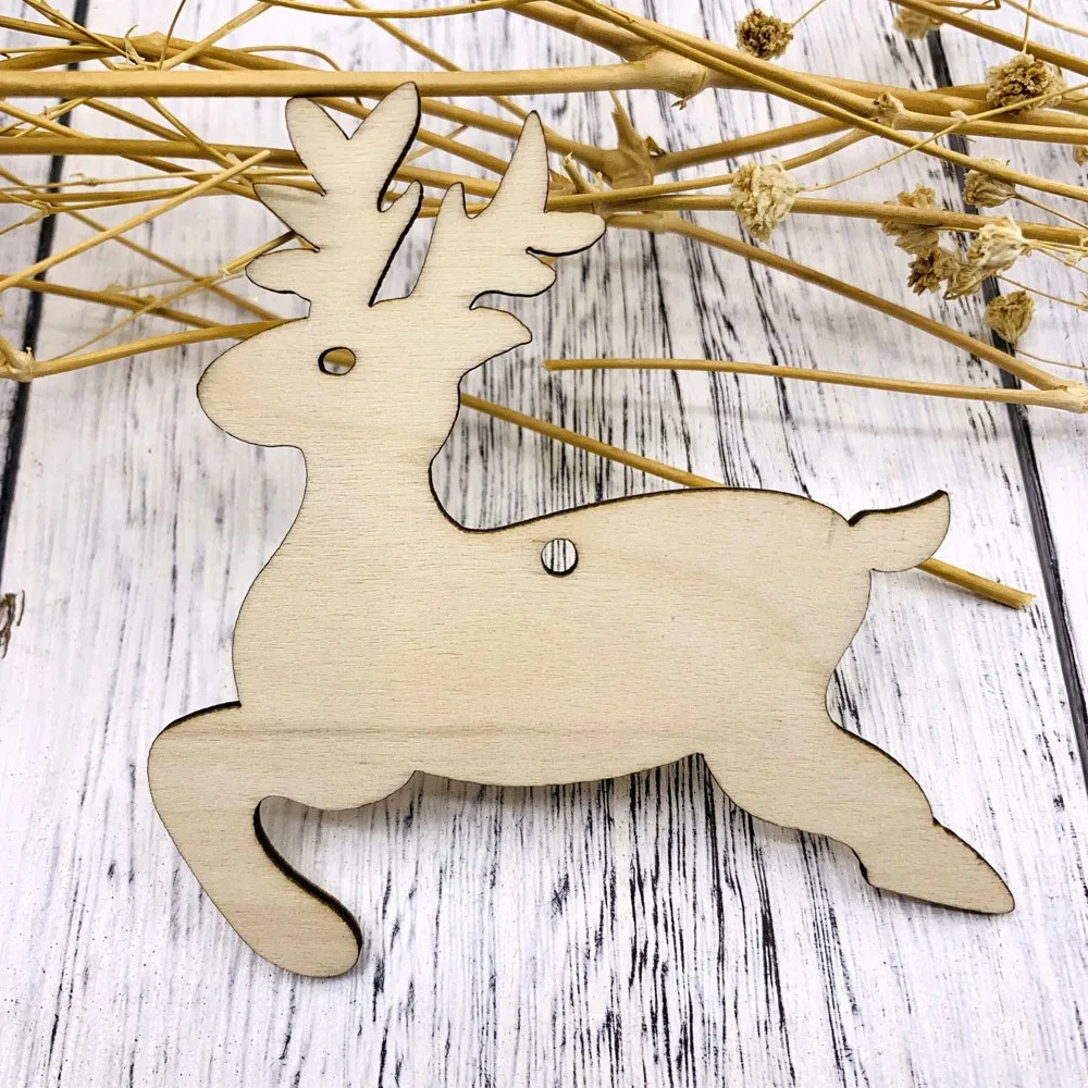 20 шт. DIY натуральный деревянный чипборд Рождественская елка подвесная подвеска с героем аниме подарки для детей снеговик дерево олень форма украшения