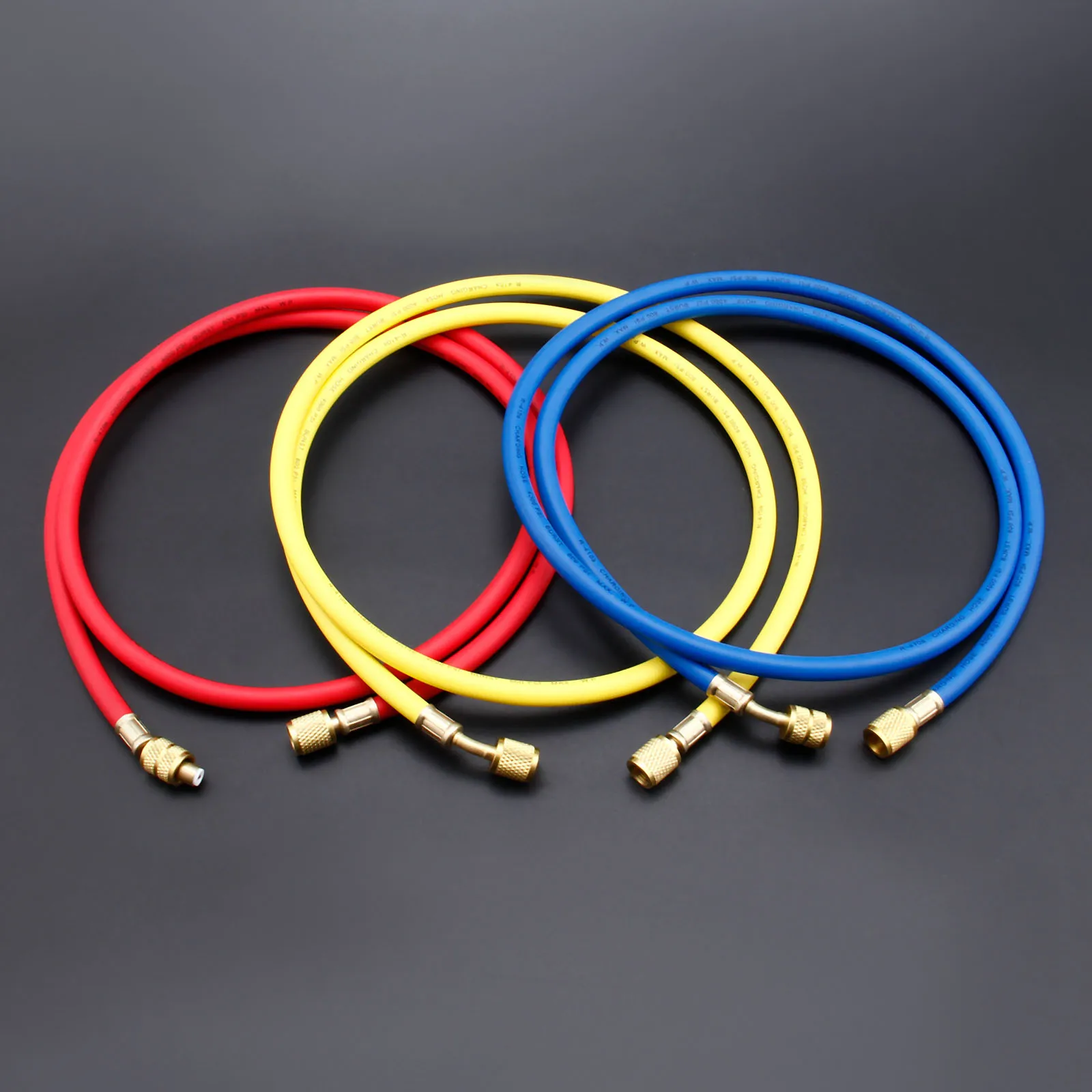 

3Pcs 400PSI 800PSI Charging Hoses 60" 1/4" SAE Shut Valve R410A R134A R12 R22 R502 Air-conditioning Valve Hose For Refrigerant