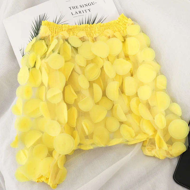 yellow blouse Woherb Модная элегантная блуза с вырезом лодочкой и пышными рукавами, Женская сетчатая Лоскутная блуза с объемным цветком, корейские новые Топы 91351 - Цвет: yellow blouse