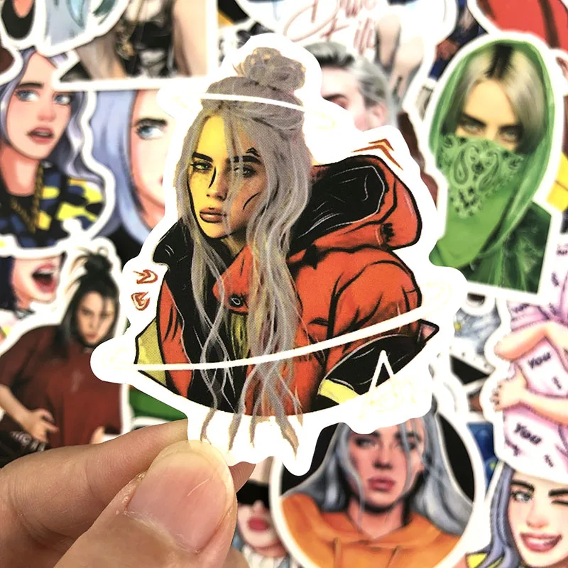 50 шт./упак. Billie Eilish граффити наклейки рок-певец для багажа мотоцикла ноутбук скейтборд Adesivos телефон наклейки автомобиля