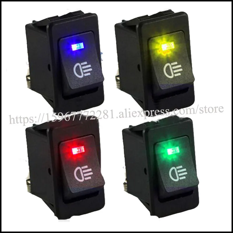

Rocker Switch ASW-17D LED car switch modification fog light switch warped plate boat headlight switch 12VDC 35A DPST 4P with LED