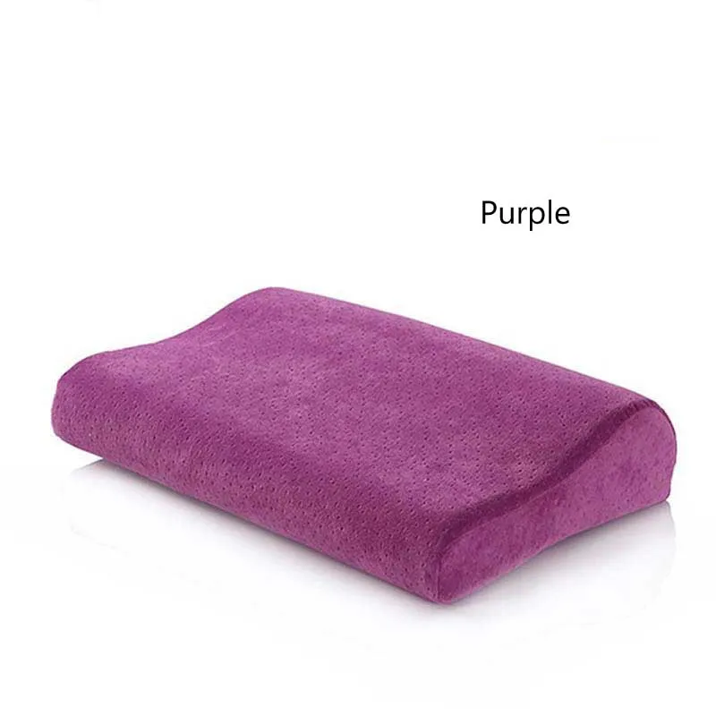 Purple Memory защитная подушка для шеи медленный отскок пены памяти аппарат для лечения шейки матки ортопедический шейный пены подушки для одиночных людей - Цвет: Purple