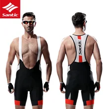 Santic Гель Мягкий мужчины велосипед Велоспорт нагрудник шорты дышащие быстросохнущие MTB Горная дорога велосипед нагрудник шорты для верховой езды спортивные шорты
