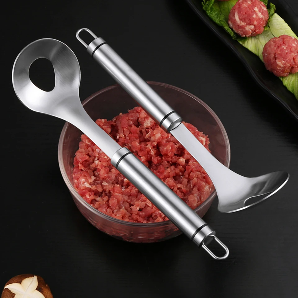Ozazuco 4 Pcs Meat Baller Spoon, Stainless Steel Meatball Making Tool,  Non-Stick Meatball Spoon Maker, Meatball Scoops with Long Handle for Dining  Bar Kitchen Spaghetti Cooking (silver-4) - Bestb360