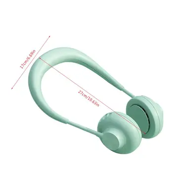 

3 Speed Adjustable Hanging Neck Fan USB Rechargeable Bladeless Quiet Cooling Fan Air Cooler