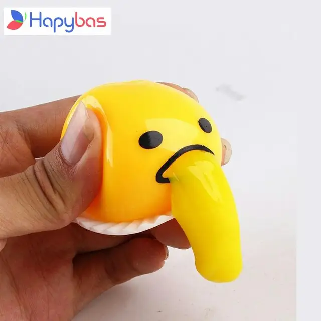 1pcs Halloween Wacky toy Nausea yolk brother vomiting egg Huang jun lazy egg custard vomiting ball reduce pressure Funny toys 1