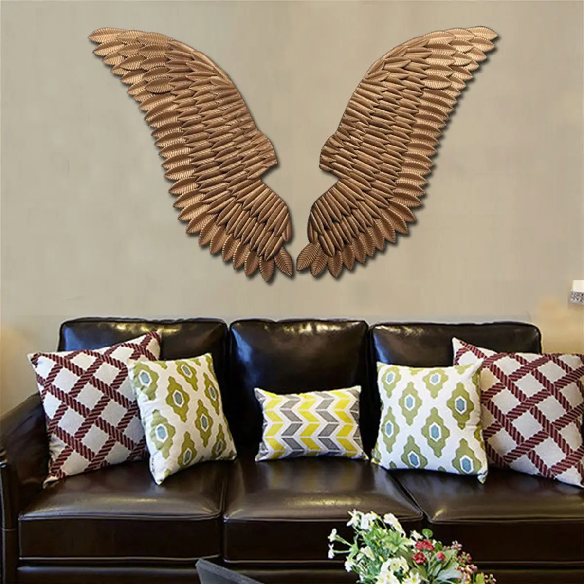 

1 Pair Large Ancient Iron Angel Wings Wall Sculpture Creative Retro Wings Bar Cafe Wall Decor Iron Home Decor Accessories