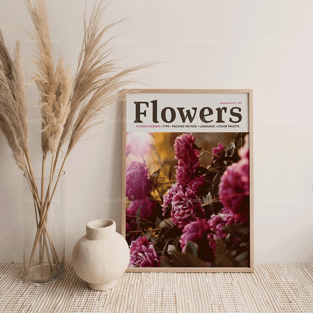 

Flower magazines, magazine covers, flower prints, flower wall flower shop gifts, home decoration wall art, art prints contempora