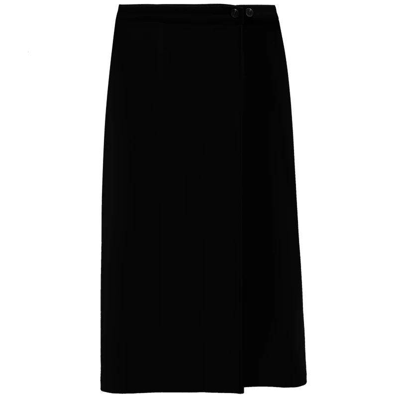 Женская длинная юбка, черная, зимняя, осенняя, Корейская версия, свободная, высокая талия, винтажная, модная, женская, элегантная, уличная одежда для женщин