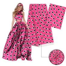 Имитация шелковой ткани цифровая печатная ткань Анкара Африканский Воск узор 4 ярдов audel ткань+ 2 ярдов шифон для платья