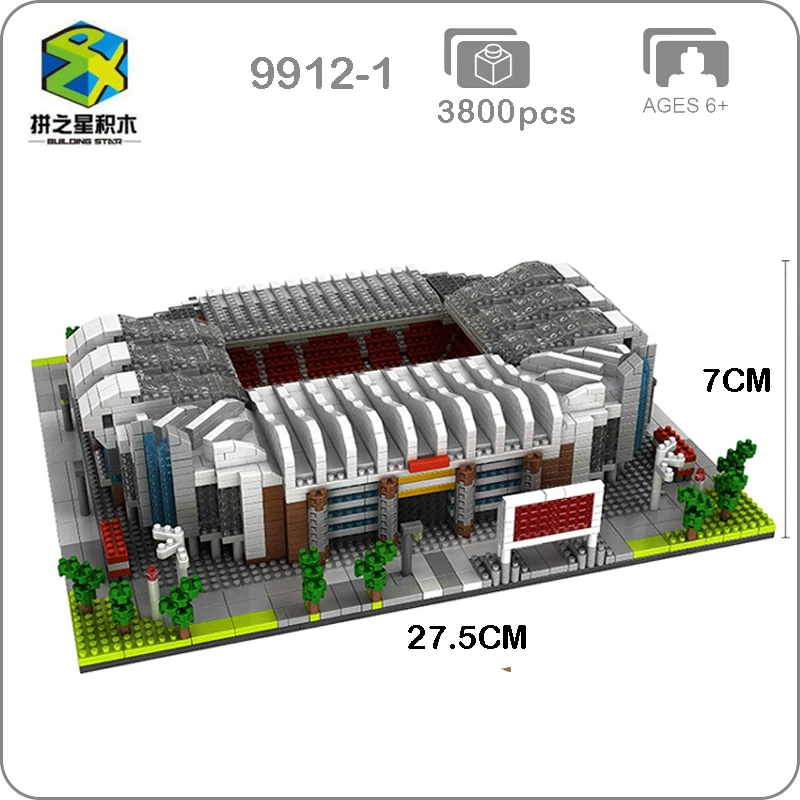 

Building Star Manchester United Football Old Trafford Stadium DIY 3D Model Diamond Building Small Blocks Toy for Children
