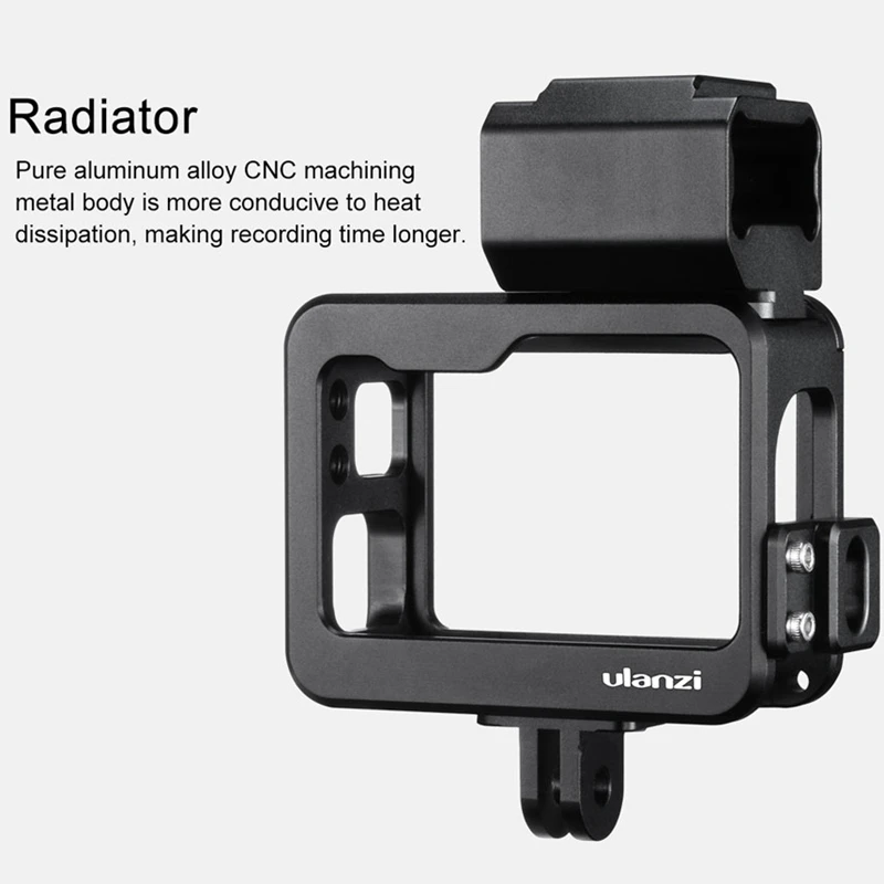  FFYY-Ulanzi V3 Pro Metal Vlog Case Cage for GoPro 7 6 5 Dual Cold Shoe Case with Microphone LED Vid - 4000244290999