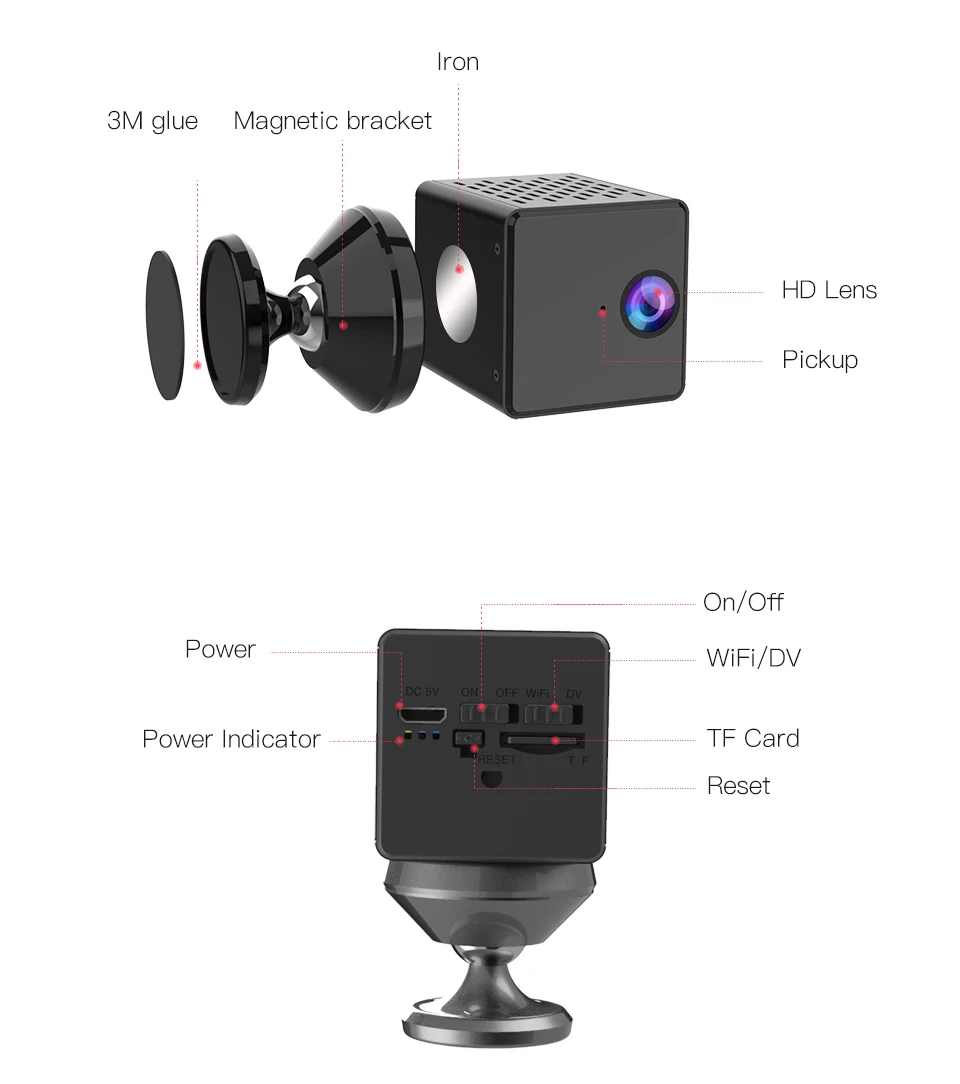 Vstarcam 1080P мини камера C90S аккумуляторная батарея IP камера безопасности Sureveillance камера Wifi и DV рекордер 2 в 1