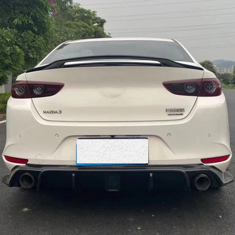 

CEYUSOT For Carbon Fiber Spoiler Accessories Mazda 3 2019 20 Sedan CAR Trunk Boot Rear Lip Black Tail Wing Refit Mazda3 GT Style