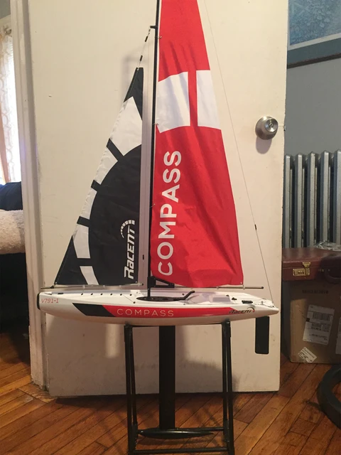 84” Inch Remote Control Boat Pre-assemble Sail 2.4G Electric Boat RC  Sailing Boat for hobby boys adults  (L) 53inch