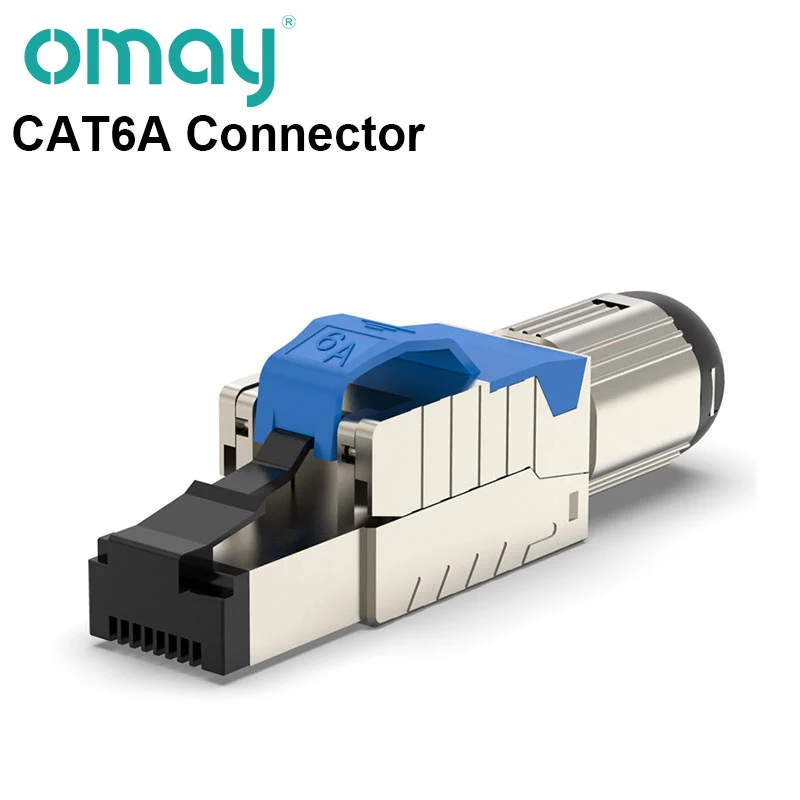 HDMI Cables Cat6A Cat7 Cat8 Modular Ethernet Connector RJ45 Shielded Plug Field Tool Free  Easy Metal Die-Cast Termination Conector OMAY optical sound cable Cables & Adapters