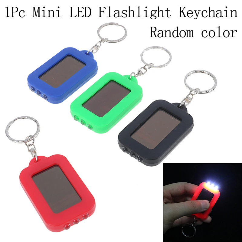 1pc Mini LED Flashlight Keychain Portable Keyring Light Torch Key Chain 3 Led Light Emergency Camping Lamp Backpack Light