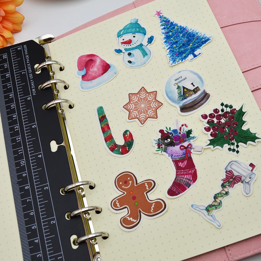 33 шт. красочные рождественские наклейки Kawaii Санта Клаус/Снеговик/Рождественская