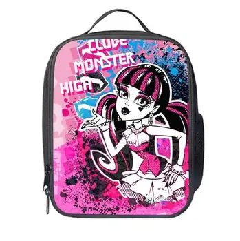 

Monster High Lunch Bag Cartoon Girls Portable Thermal Food Picnic Bags for School Kids Boys Lunch Box Tote