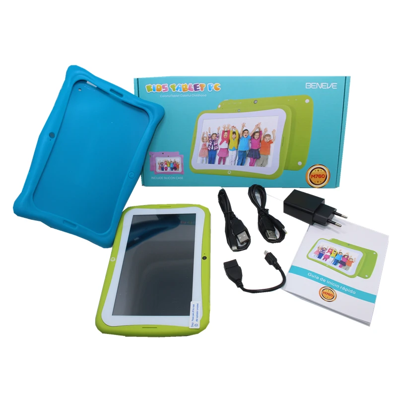 7 дюймов M760 Android 7.1.2 планшеты с синим кремния 1024x600 ips 16GB Quad-Core Bluetooth, Wi-Fi