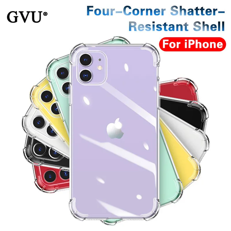 Luxury Shockproof Silicone Phone Cases For iPhone 11 Pro X XR XS MAX 6
7 8 Plus 11 Case Cover Transparent Protection Back Cover