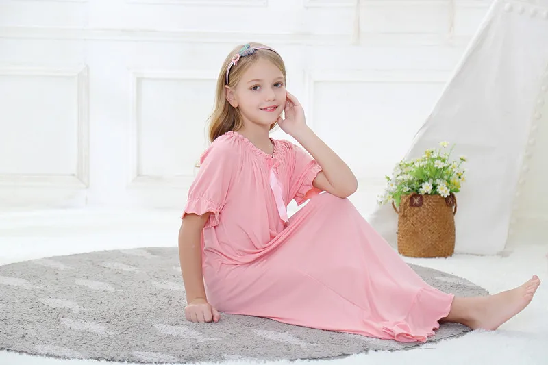 nightgowns and robes	 Girls Pajama Dress Summer  Lace Sleeveless Girls Nightgown European Fashion Princess Sleepwear Sweet Baby Nightdress  vestidos Sleepwear & Robes	