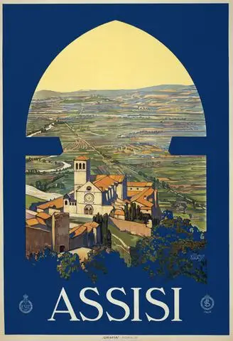 Assisi Italy Beauty Travel Tour Landscape Poster Vintage Retro Canvas Painting DIY Wall Stickers Home Posters Art Bar Decor | Дом и сад