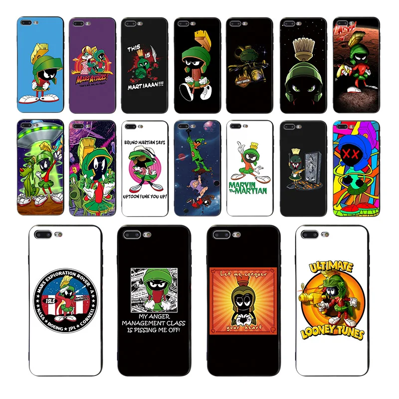 

Cute cartoon Marvin the Martian soft case for iphone 7 xs 11 pro max 8 6s 6 plus phone cover x xr 5s se 5 TPU shell Funda Coque