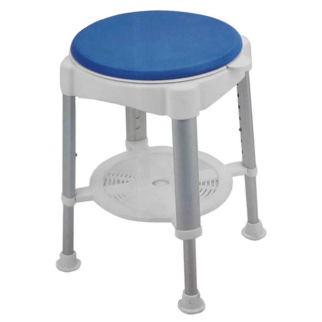 AntiSlip  Adjustable Height Bath Stool Swivel Shower Stool Heavy Duty