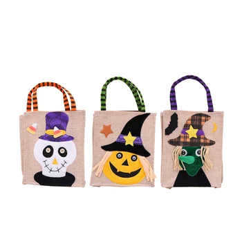

3Pcs/Bag/Creative Cartoon Pumpkin Witch Gift Bag / Linen Candy Bag / Children's Party Dress Up / Halloween Decoration Supplies