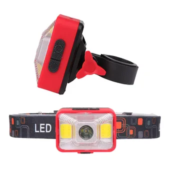 

4000LM XPE LED COB Work Headlight Battery built-in Rechargeable Alarming Flashlight