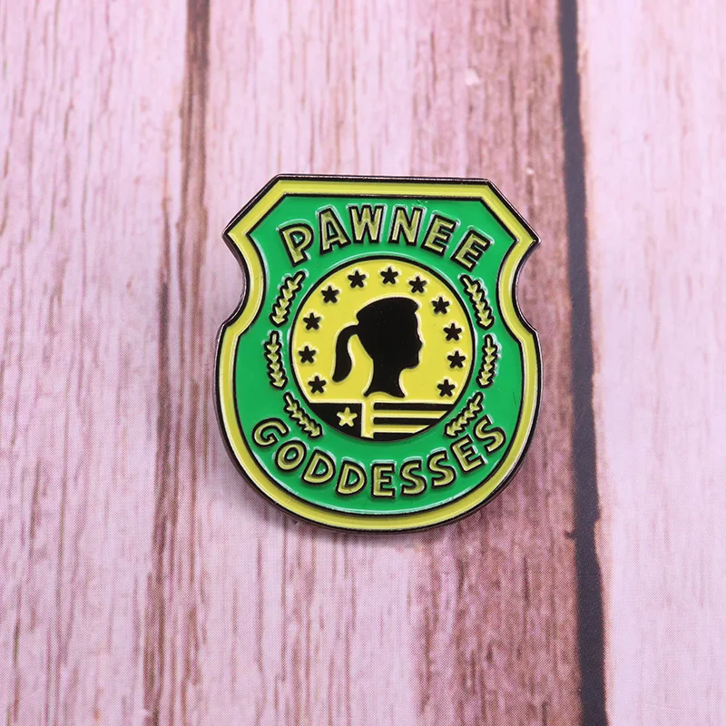 Pawnee богини войсковой значок Феминистская булавка Великолепная Женская Брошь с изображением воина парки и вентиляторы отдыха подарок друзьям