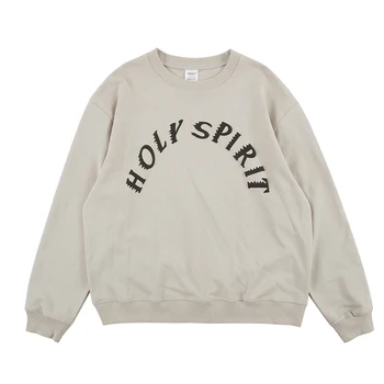 

Kanye West 3D Foam Letter Print Sweatshirt Men and Women Stranger Things Crewneck Streetwear Hoodies Oversize Terry Hoody
