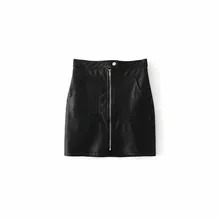 Повседневная Черная Женская однотонная короткая юбка, весна-осень, новая модная узкая Женская юбка на молнии, элегантная юбка с натуральными карманами