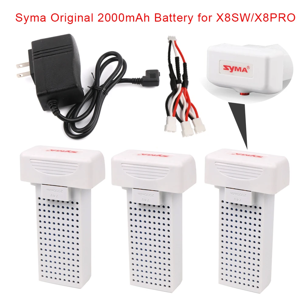 Syma X8PRO X8SW X8SC Радиоуправляемый Дрон Квадрокоптер 7,4 V 2000mAh ультра-высокая емкость Lipo X8 PRO батарея запасные части ZLRC