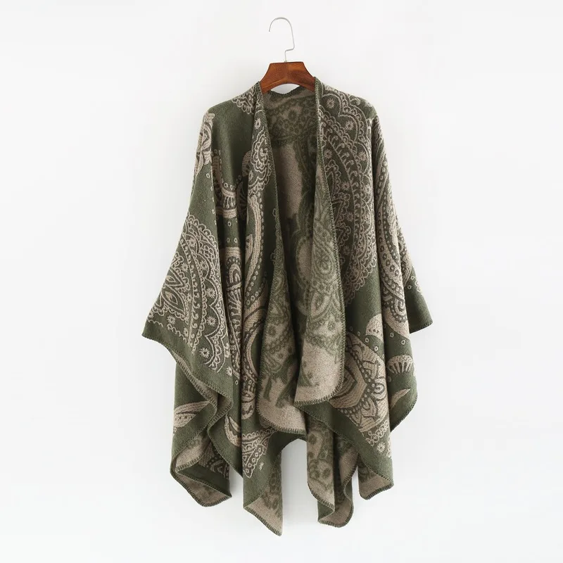 

2020 autumn and winter new fashion trend solid color flowers 3D simulation embossed sense cashmere big shawl scarf women