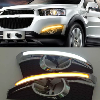 

CSCSNL 1 Pair turn Signal Car-styling LED DRL Daytime Running Lights with fog lamp hole For Chevrolet Captiva 2011 2012 2013
