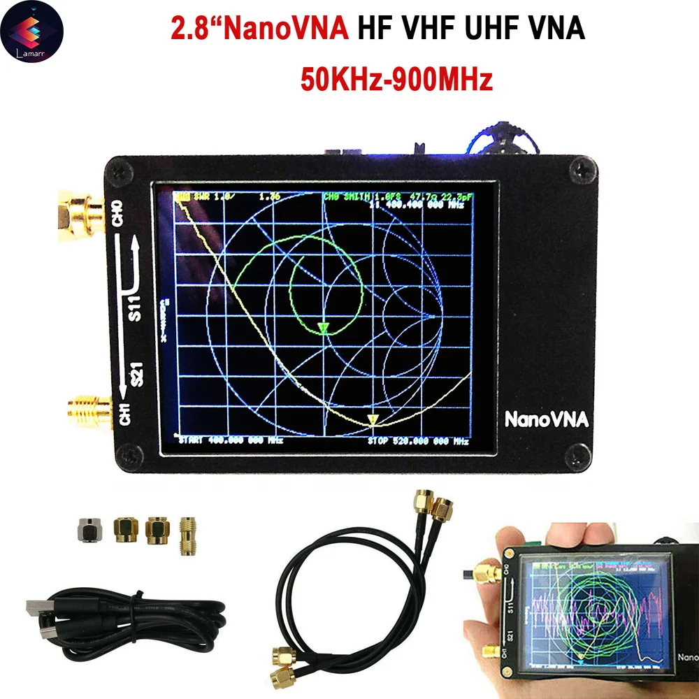 Vectoranalyzer Network Nanovna 50khz900mhz 2.8 Inch Lcd Hf Vhf Uhf