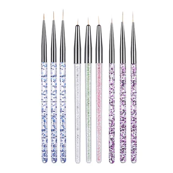 

3 Set DIY Nail Art Accessories Acrylic Pen Brush Tiny Fine Line Manicure Tool Nail Care Cleaner Manicure Nail Art Pedicure Tool