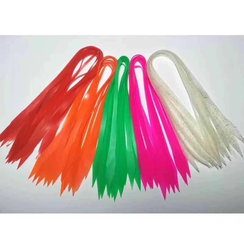 50 pcs 5 colors Colorful Silicone Streamer Spinnerbait Buzzbait Rubber Jig Lures skirt Variety of colors