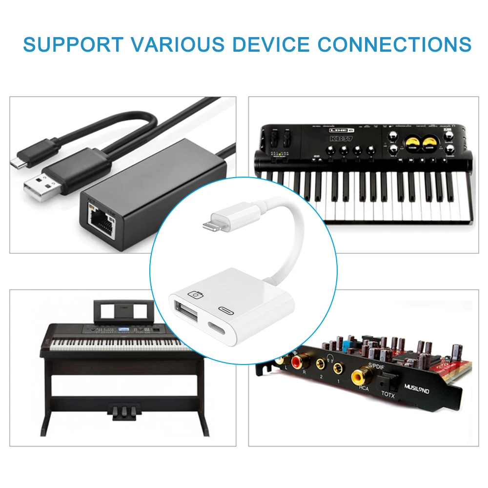 Адаптер OTG 2 в 1 для Lightning/USB 3 адаптер камеры кабель конвертер данных iPhone iPad iPod