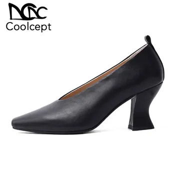 

CoolCept Genuine Leather Pumps Woman Comfortable Office Ladies Basic Pumps Party Shoes Women Footwear Size 34-39