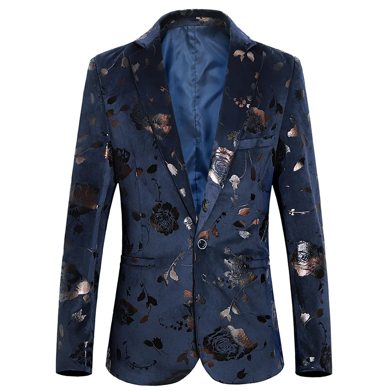 Men's Blazer Fashion Floral Print Bronzing Slim Large Size 6XL Suit Coat Fashion Urban Casual Men's Banquet Suit Men's Blazer Fashion Floral Print Bronzing Slim Large Size 6XL Suit Coat Fashion Urban Casual Men's Banquet Suit