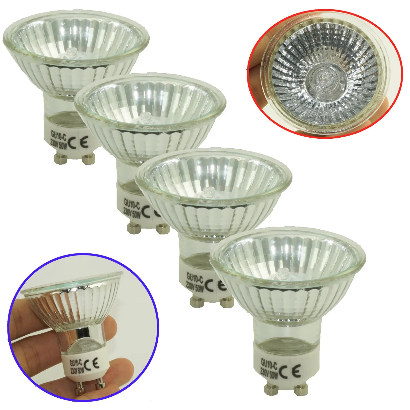 High Power Gu10 50w 220v Halogen Light Bulb Spotlight Downlight