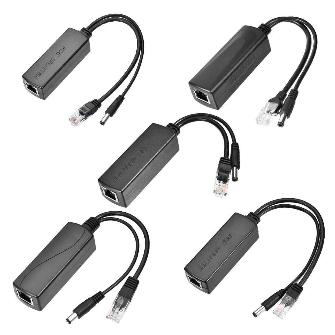 Uxcell 1/2 шт. активный сплиттер POE Мощность over Ethernet адаптер стандарта IEEE 802.3af/at совместимый для Камеры Скрытого видеонаблюдения 90-195 мм провода