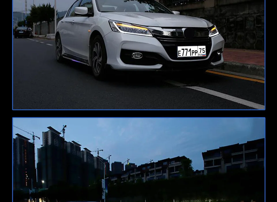 AKD тюнинг Автомобильные фары для Honda Accord G9.5- фары Полный СВЕТОДИОДНЫЙ DRL ходовые огни биксеноновый луч динамический сигнал
